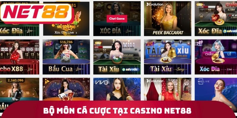Bộ môn cá cược tại Casino Net88
