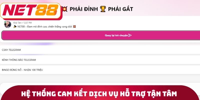 Hệ thống cam kết dịch vụ hỗ trợ tận tâm